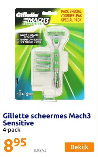 Action Gillette scheermes Mach3 Sensitive aanbieding