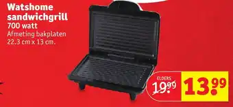 Kruidvat Watshome sandwichgrill 700 watt aanbieding