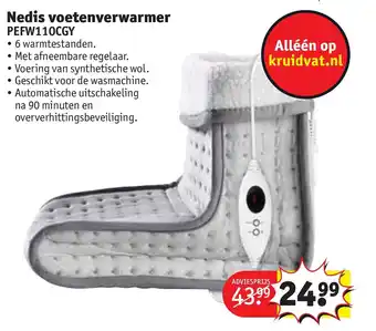 Kruidvat Nedis voetenverwarmer PEFW110CGY aanbieding