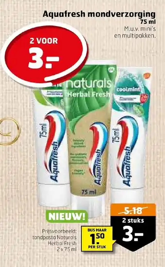 Trekpleister Aquafresh mondverzorging 75 ml aanbieding