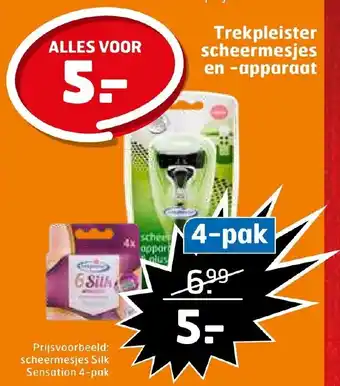 Trekpleister scheermesjes en-apparaat aanbieding