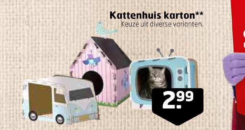 Krab en speelhuisje voor katten - Kattenhuis van karton - Spire Pets