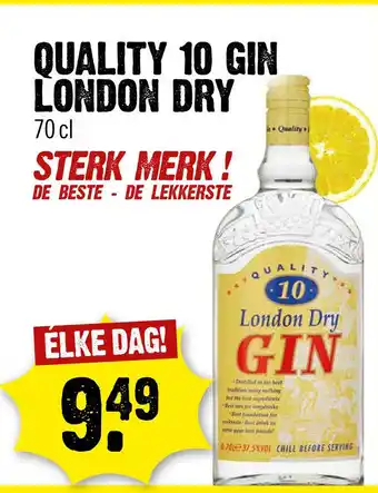 Dirck 3 Quality 10  London Dry Gin 70 cl aanbieding