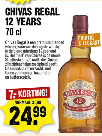 Dirck 3 Chivas Regal 12 years Whisky 70 cl aanbieding