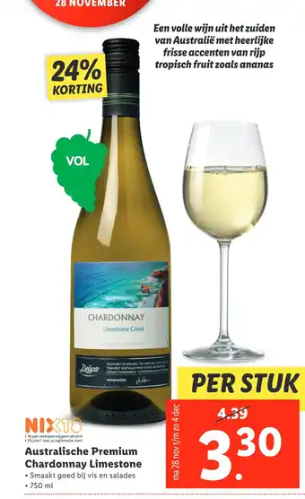 Lidl Australische premium chardonnay limestone aanbieding