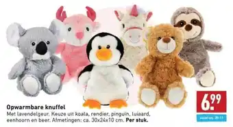 ALDI Opwarmbare knuffel aanbieding