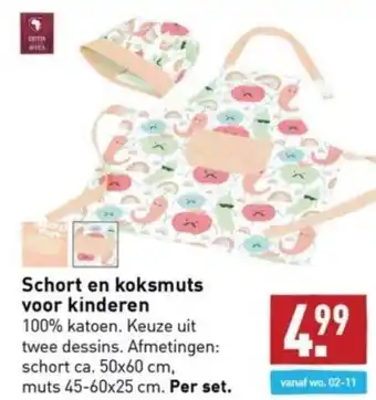 ALDI Schort en koksmuts voor kinderen aanbieding