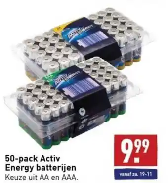 ALDI 50-pack activ energy batterijen aanbieding