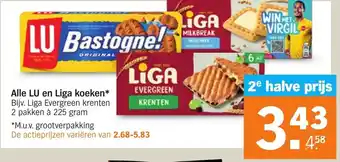 Albert Heijn Alle LU en Liga koeken* aanbieding