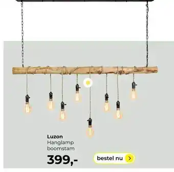 Lampidee Luzon hanglamp boomstam aanbieding