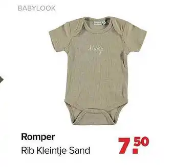 Baby-Dump Babylook romper rib kleintje sand aanbieding