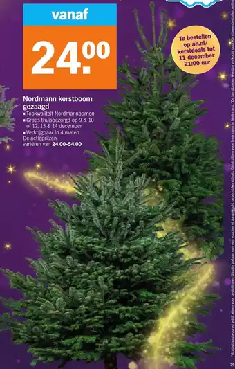 Albert Heijn Nordmann kerstboom gezaagd aanbieding