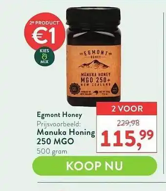 Holland & Barrett Egmont honey manuka honing 250 mgo aanbieding