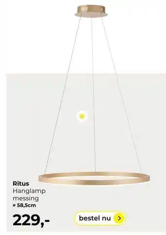 Lampidee Ritus hanglamp messing aanbieding