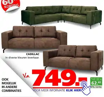 Seats and Sofas Cadillac hoekbank aanbieding