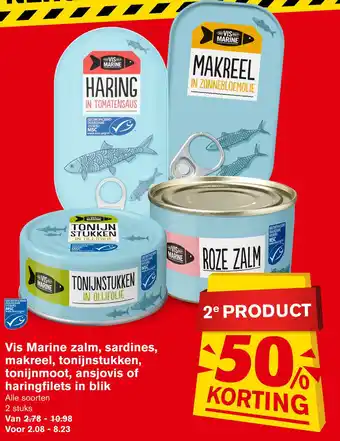 Hoogvliet Vis Marine zalm, sardines aanbieding