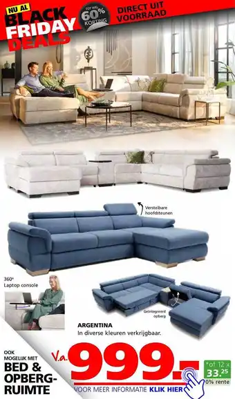 Seats and Sofas Argentina hoekbank aanbieding