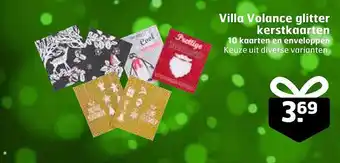 Trekpleister Villa volance glitter kerstkaarten aanbieding