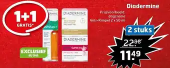 Trekpleister Diadermine dagcrème anti-rimpel 1+1 gratis aanbieding