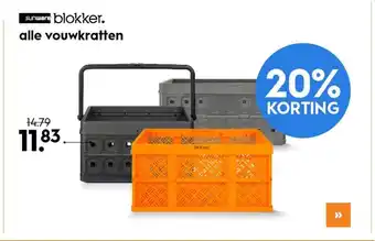 Blokker Alle vouwkratten 20% korting aanbieding