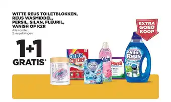 Jumbo Witte reus toiletblokken, reus wasmiddel, persil, silan, fleuril, vanish of k2r aanbieding