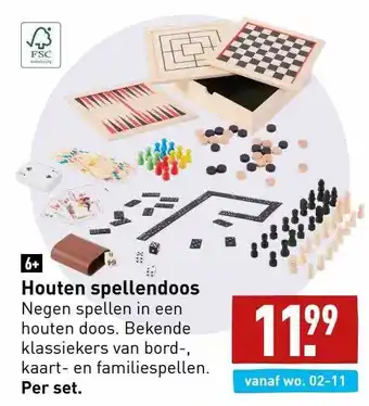 ALDI Houten spellendoos aanbieding