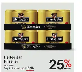 Sligro Hertog jan pilsener 25% korting aanbieding