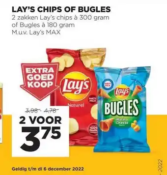 Jumbo Lay's chips of bugles aanbieding