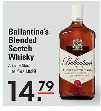 Sligro Ballantine's blended scotch whisky aanbieding