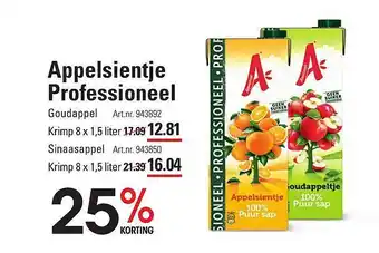 Sligro Appelsientje professioneel 25% korting aanbieding