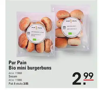 De Kweker Pur pain bio mini burgerbuns aanbieding