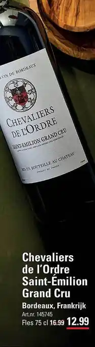 Sligro Chevaliers de l'orde saint-émilion grand cru bordeaux, frankrijk aanbieding