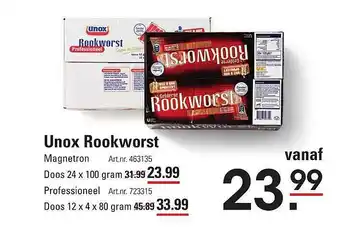 Unox rookworst aanbieding bij Sligro
