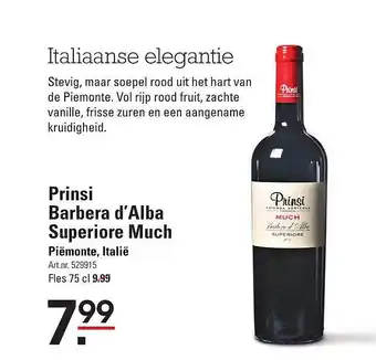 De Kweker Prinsi barbera d'alba superiore much aanbieding