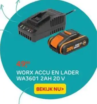 Praxis Workx accu en lader wa3601 2ah 20 v aanbieding