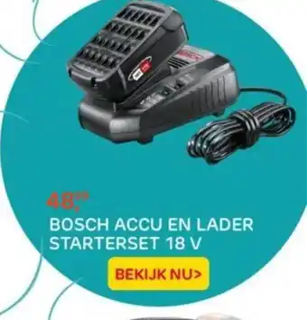 Praxis Bosch accu en lader starterset 18v aanbieding