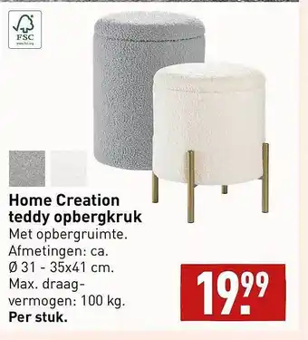 ALDI Home creation teddy opbergkruk aanbieding