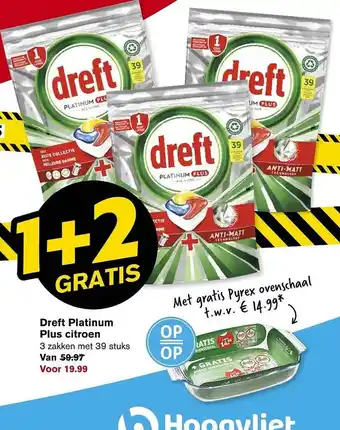 Hoogvliet Dreft platinum plus citroen aanbieding