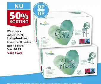 Hoogvliet Pampers aqua pure babydoekjes aanbieding