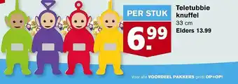 Hoogvliet Teletubbie knuffel aanbieding