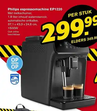 Hoogvliet Philips espressomachine ep1220 aanbieding