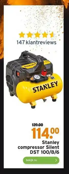 GAMMA Stanley compresso silent dst 100-8-6 aanbieding