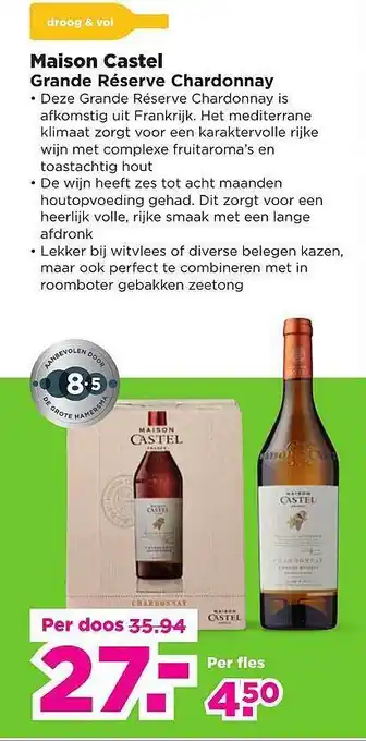 PLUS Maison castel grande réserve chardonnay aanbieding