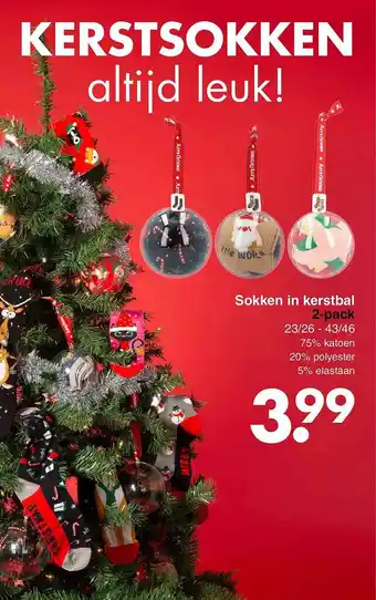 Wibra Sokken in kerstbal aanbieding