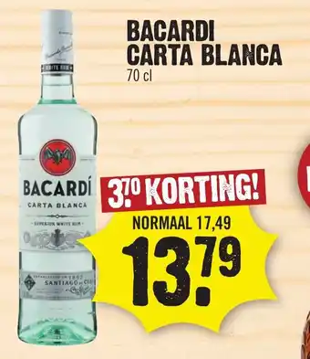 Dirk Bacardi carta blanca 70 cl aanbieding