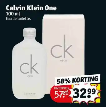 Kruidvat Calvin klein one 100 ml 58% korting aanbieding