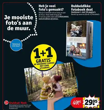 Kruidvat Dubbeldikke fotoboek deal 1+1 gratis aanbieding