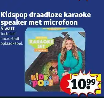 Kruidvat Kidspop draadloze karaoke speaker met microfoon aanbieding