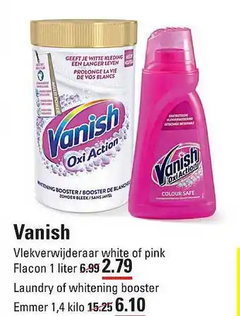 De Kweker Vanish vlekverwijderaar white o pink flacon laundry of whitening booster emmer aanbieding