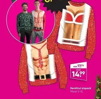 Big Bazar Kersttrui sixpack aanbieding